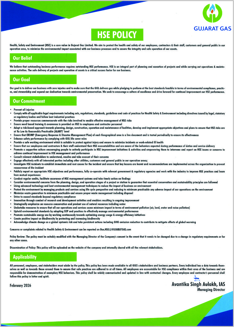 Gujarat Gas HSE Policy
